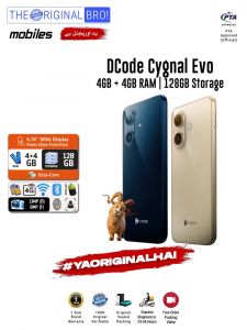 DCode Cygnal Evo - 4GB RAM - 128GB Storage - Easy Monthly Installments - PTA Approved - 1 Year Official Warranty - The Original Bro Mobiles - TOB70